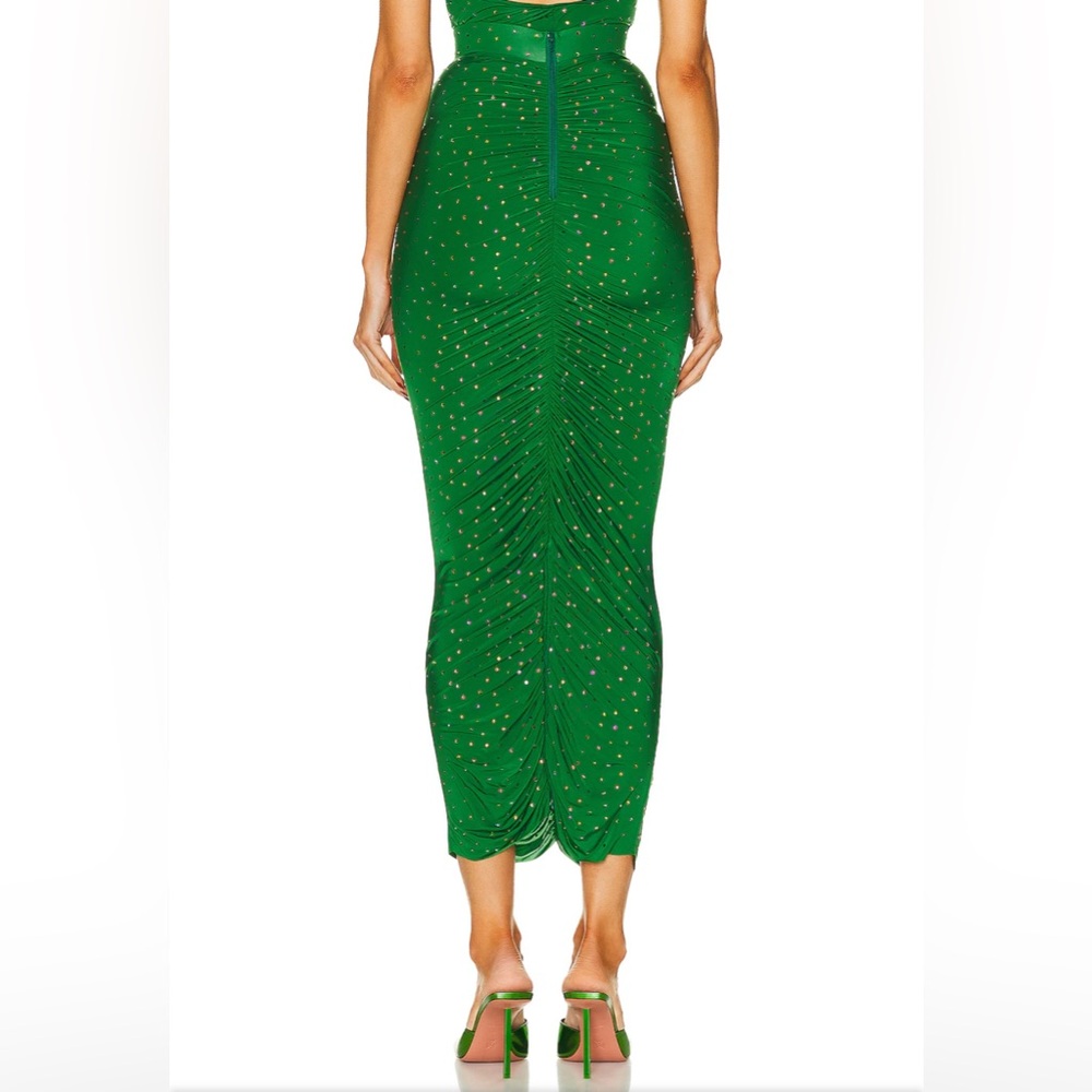 New NWT Alex Perry Ruched Crystal Skirt in Emerald embellished ruched bodycon - Picture 15 of 15